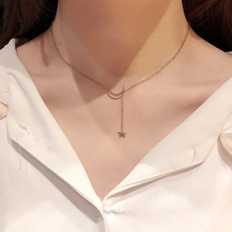 Star Charm Necklace | Moon & Star Necklace