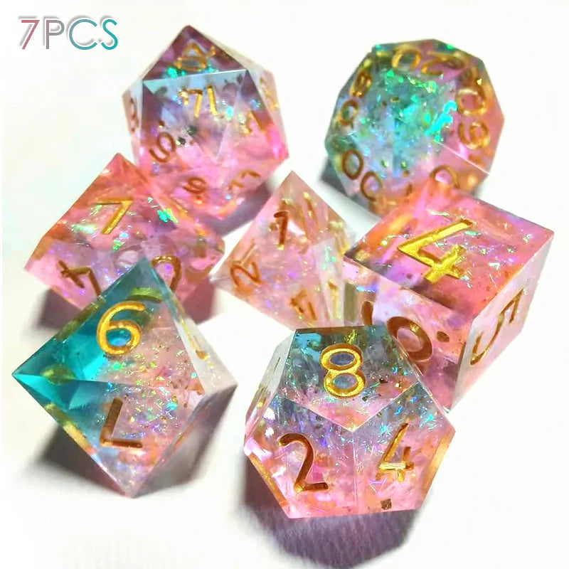 7pcs Gaming Dice - Tabletop RPG Resin Dice Set - Role Playing Board Game Secondary image