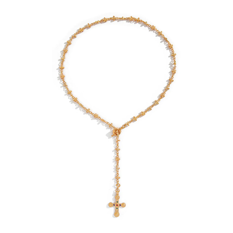 Vintage Gothic Cross Pendant Necklace