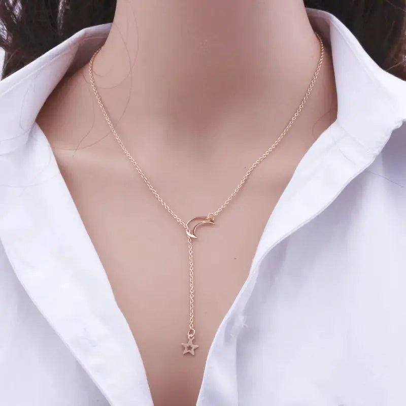 Star Charm Necklace | Moon & Star Necklace
