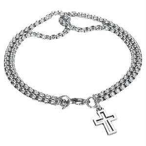 Hollow Double Chain Cross Pendant for Men Hollow Double Chain Cross Pendant for Men