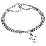 Hollow Double Chain Cross Pendant for Men Hollow Double Chain Cross Pendant for Men