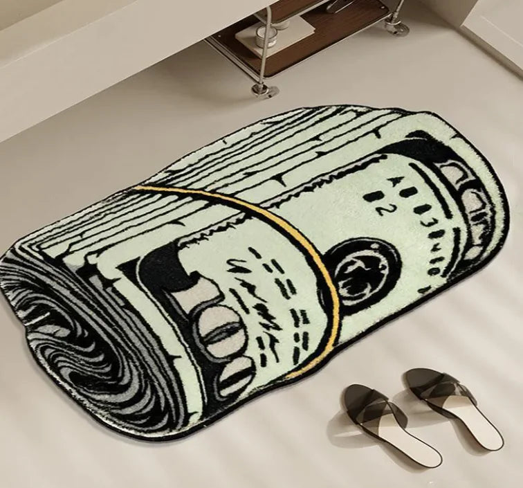 Roll Of Dollar Bills Foot Mat | Dollar Bill Mat
