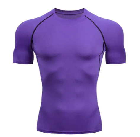 Solid Color Quick-Drying Gym Shirt | Short Sleeve Compression Shirt
