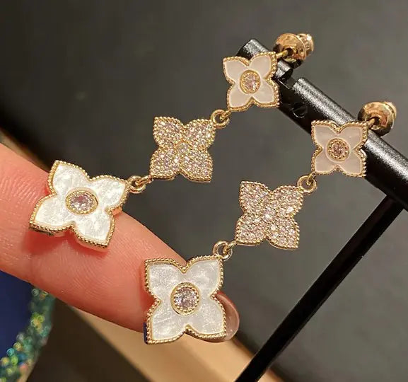 Three Flower Earrings