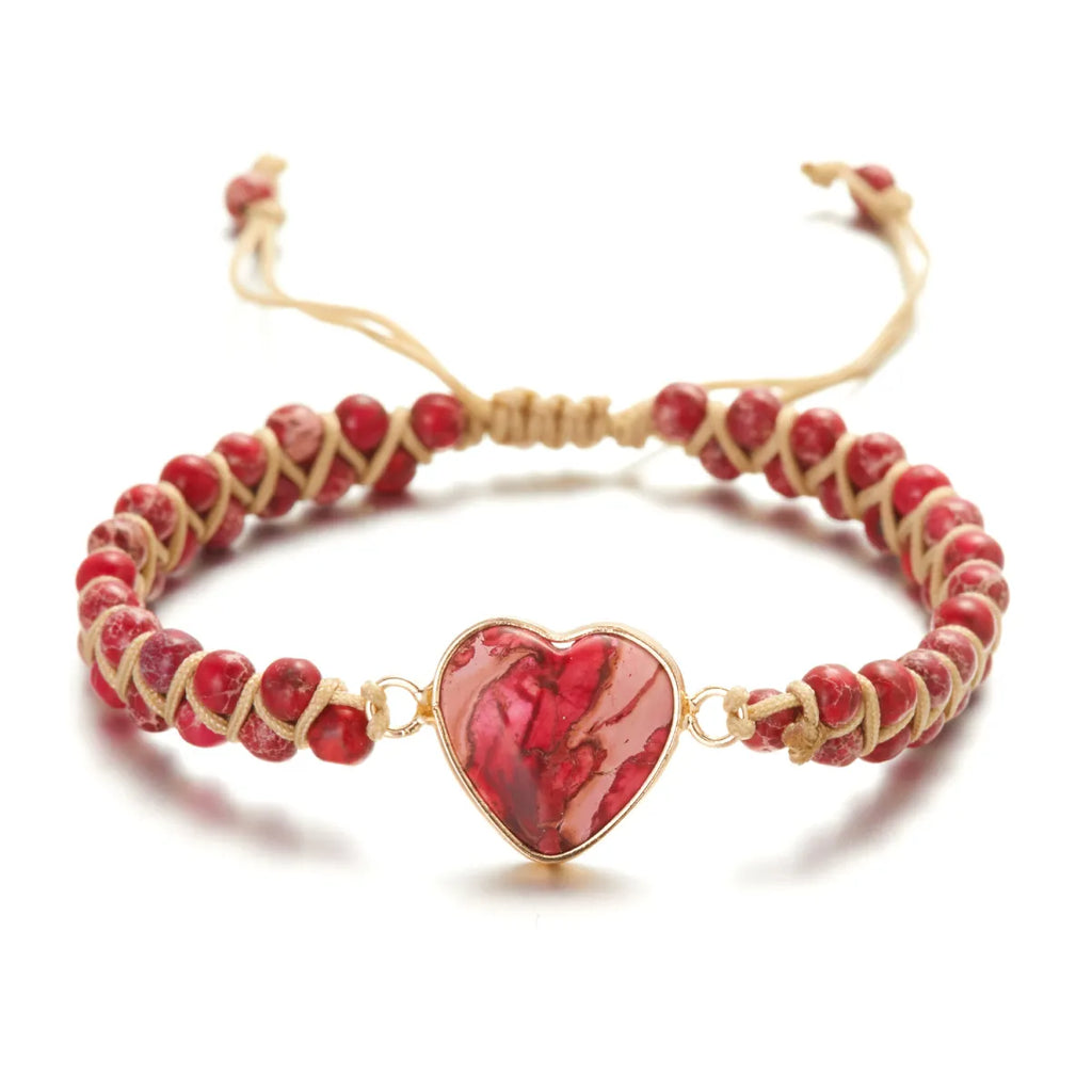 Handmade Heart Love Stone Bracelet | Heart Bracelet