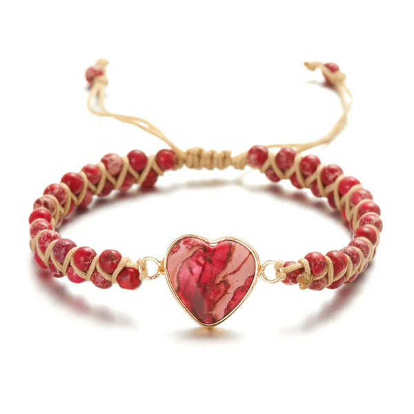 Handmade Heart Love Stone Bracelet | Heart Bracelet