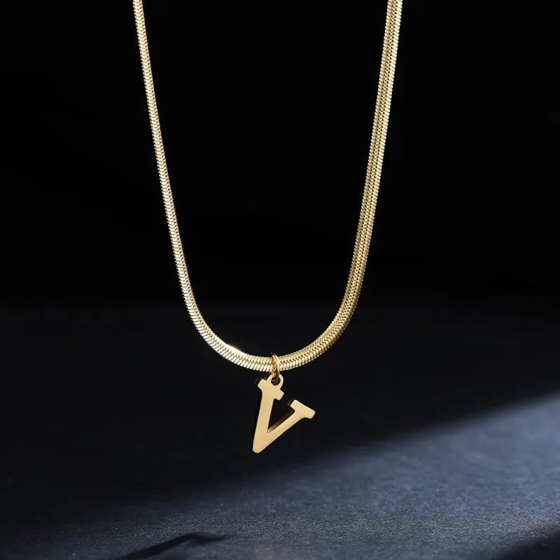 Elegant A-Z Stainless Steel Pendant Necklace