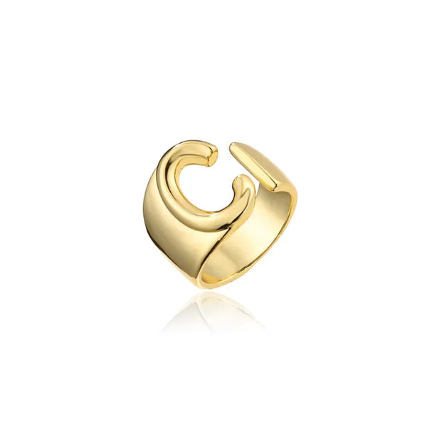 Adjustable Gold Alphabet Ring