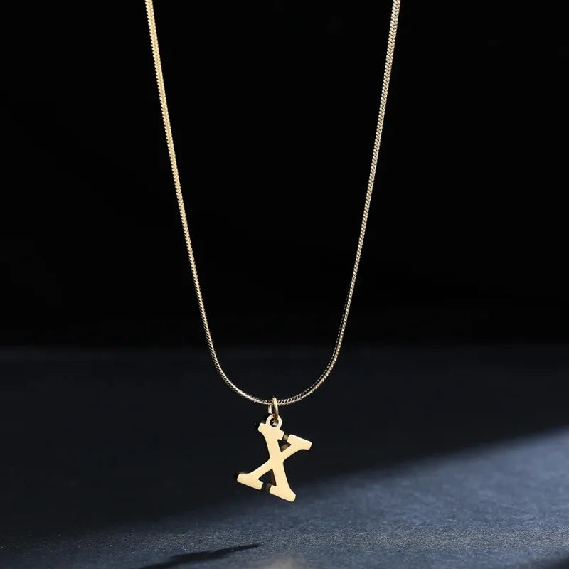 Elegant A-Z Stainless Steel Pendant Necklace