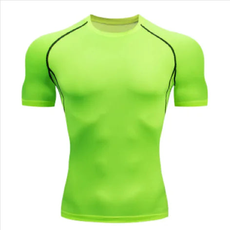 Solid Color Quick-Drying Gym Shirt | Short Sleeve Compression Shirt