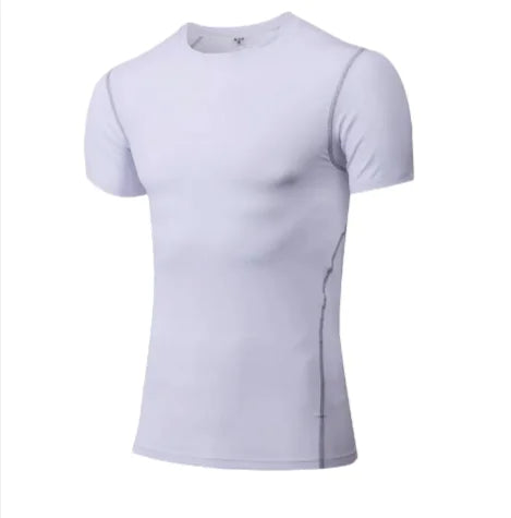 Solid Color Quick-Drying Gym Shirt | Short Sleeve Compression Shirt