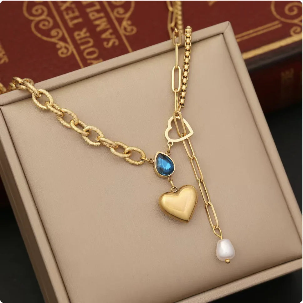 Elegant Pearl Heart Pendant Necklace | Heart Necklace