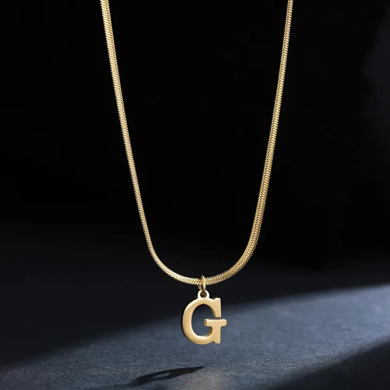 Elegant A-Z Stainless Steel Pendant Necklace