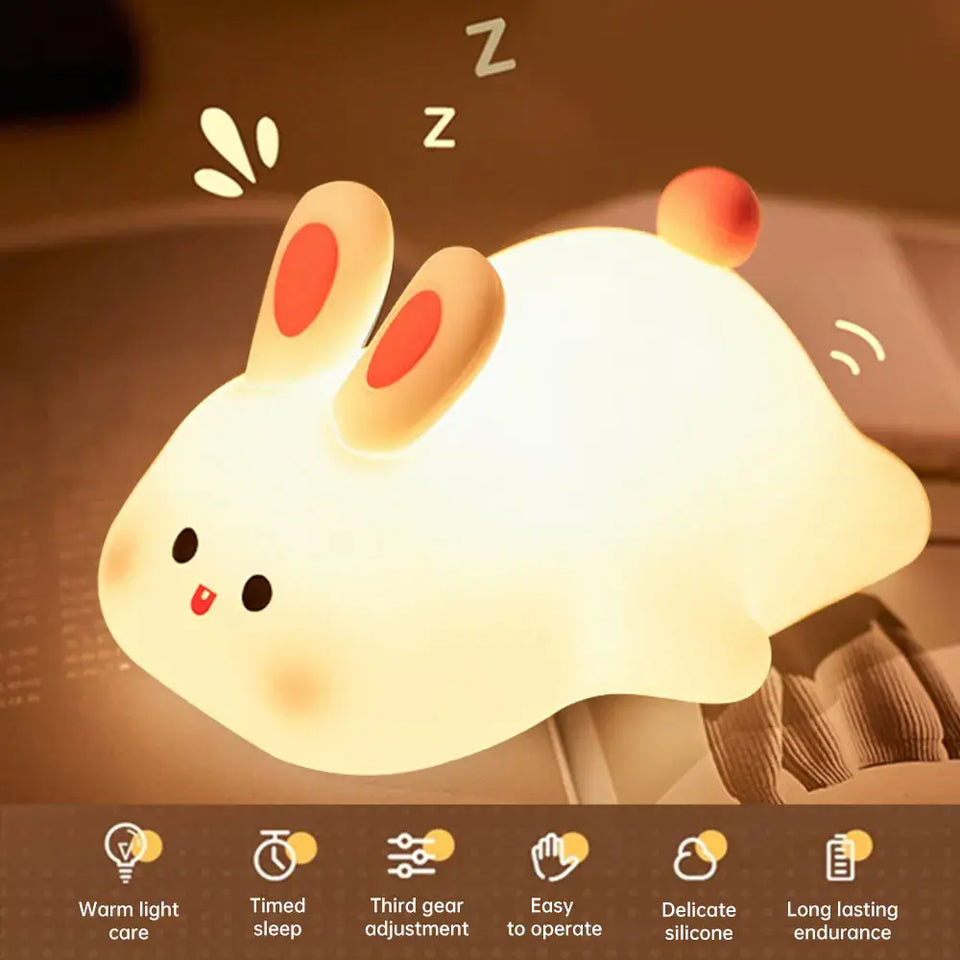 Cute Rabbit Bedside Light Up Lamp