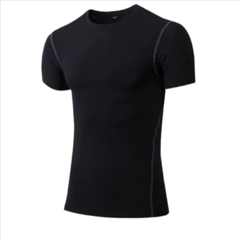Solid Color Quick-Drying Gym Shirt | Short Sleeve Compression Shirt