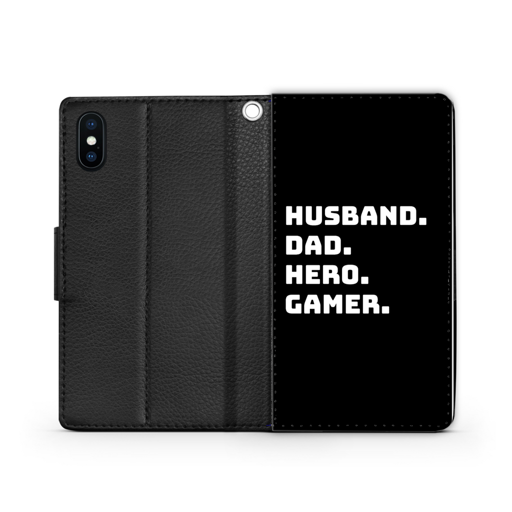 Husband Dad Hero Gamer Video Game  Wallet Phone Case