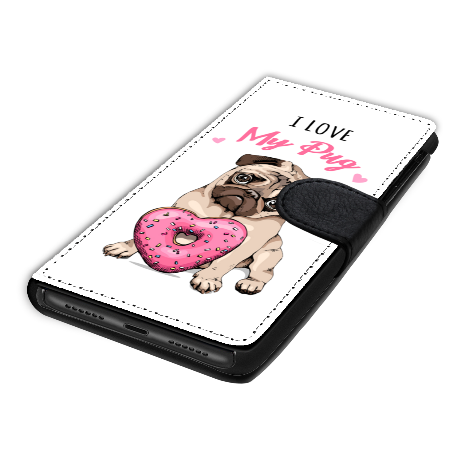 I Love My Pug Wallet Phone Case | Pug Lover | Pug Gift | Mothers Day Birthday Wallet Phone Case