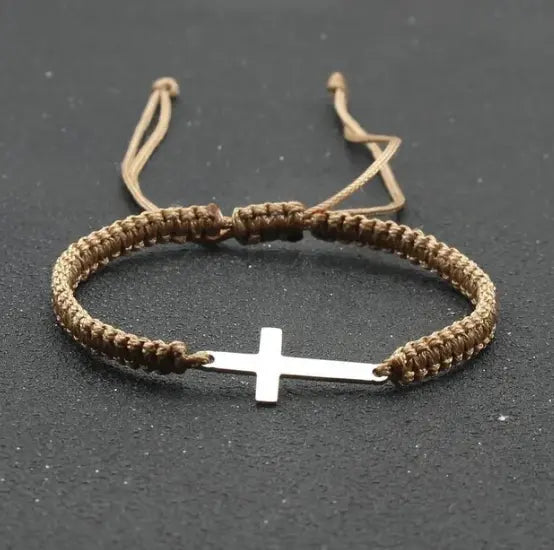 Faith Rope Cross Bracelet | Religious Jesus Cross Bracelet