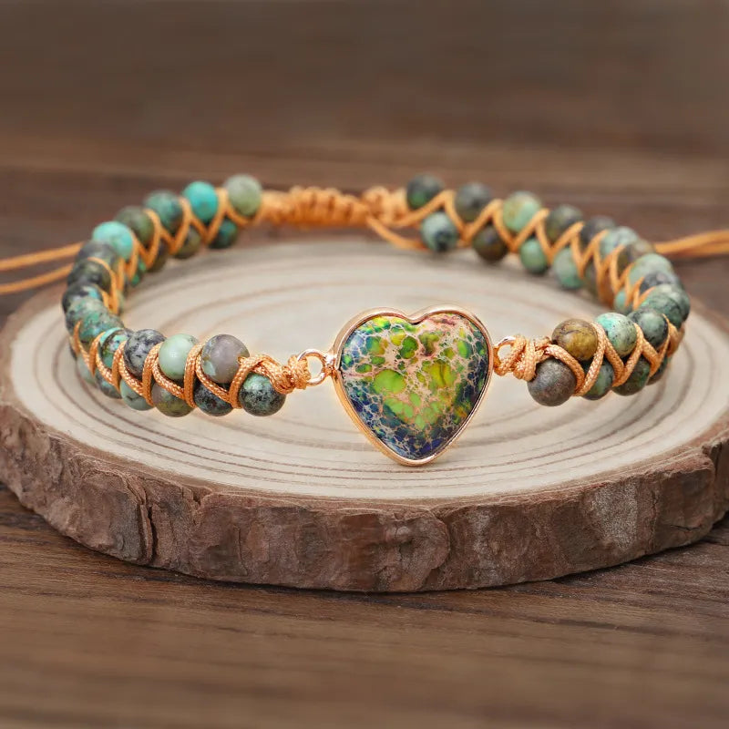 Handmade Heart Love Stone Bracelet | Heart Bracelet