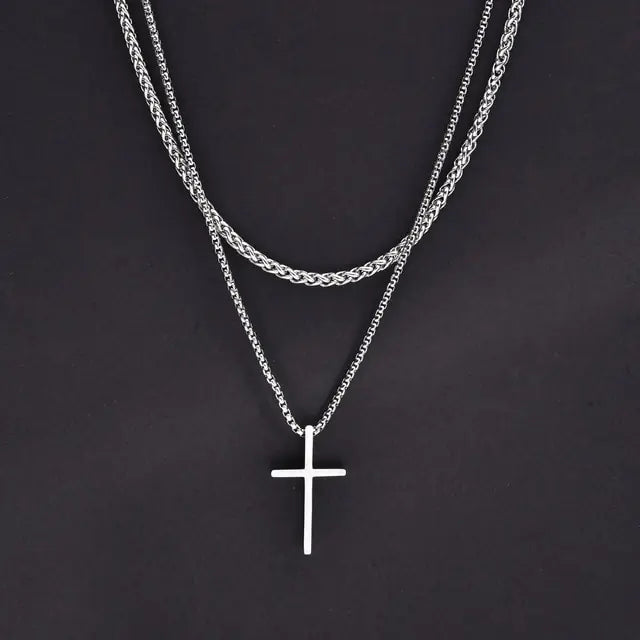 Sleek Men's Cross Necklace
