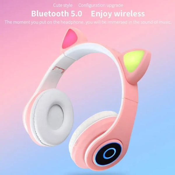 LED Cat Ears Bluetooth 5.0 Headphones | Noise Cancelling Headphones