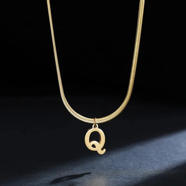 Elegant A-Z Stainless Steel Pendant Necklace