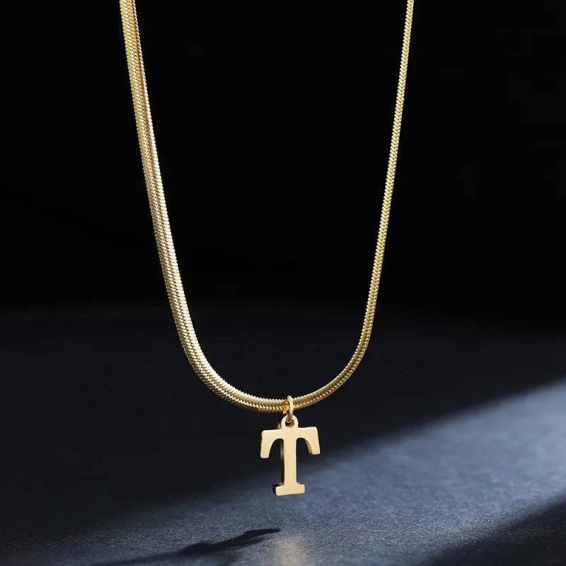 Elegant A-Z Stainless Steel Pendant Necklace