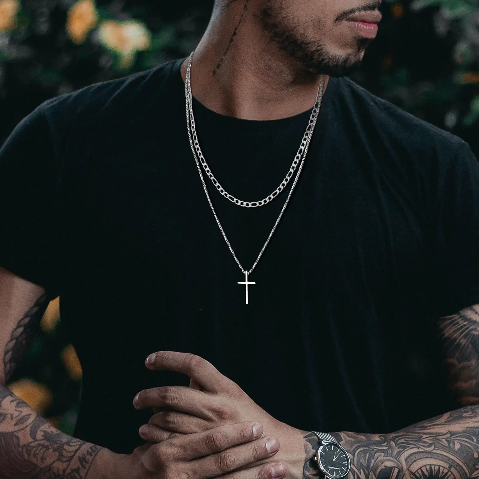 Sleek Men's Cross Necklace Secondary image