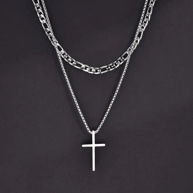 Sleek Men's Cross Necklace