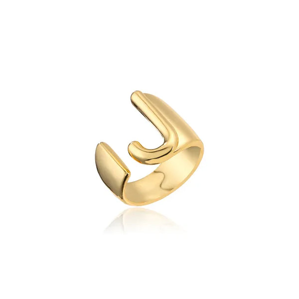 Adjustable Gold Alphabet Ring