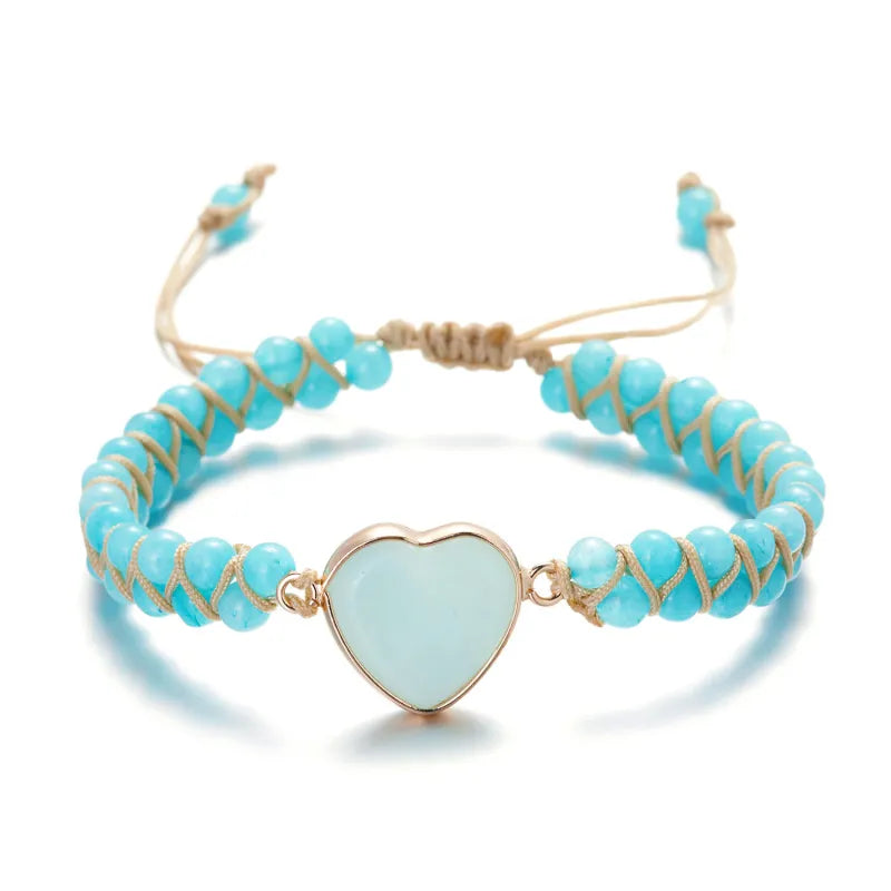 Handmade Heart Love Stone Bracelet | Heart Bracelet