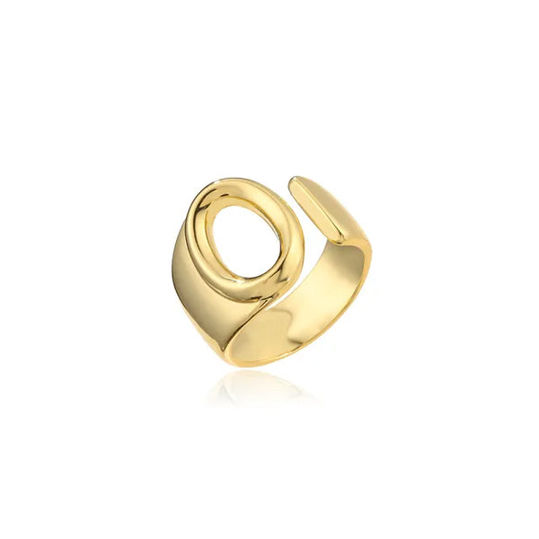 Adjustable Gold Alphabet Ring