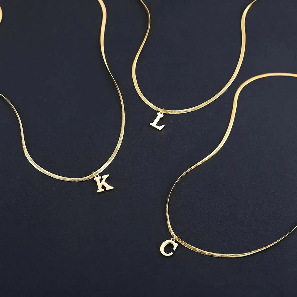 Elegant A-Z Stainless Steel Pendant Necklace