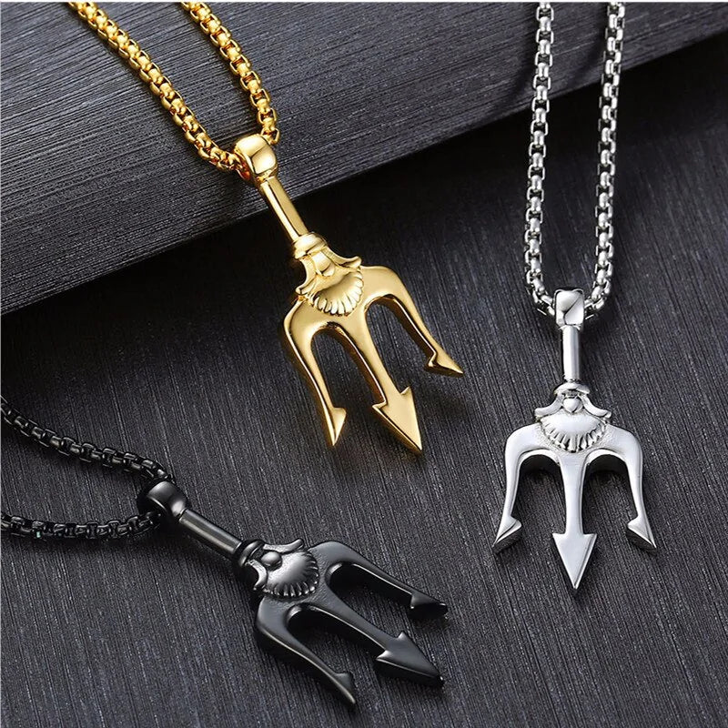 Cool Trident Pendant Necklace