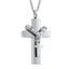 Stainless Steel Double Cross Necklace | Faith Cross Jesus Necklace
