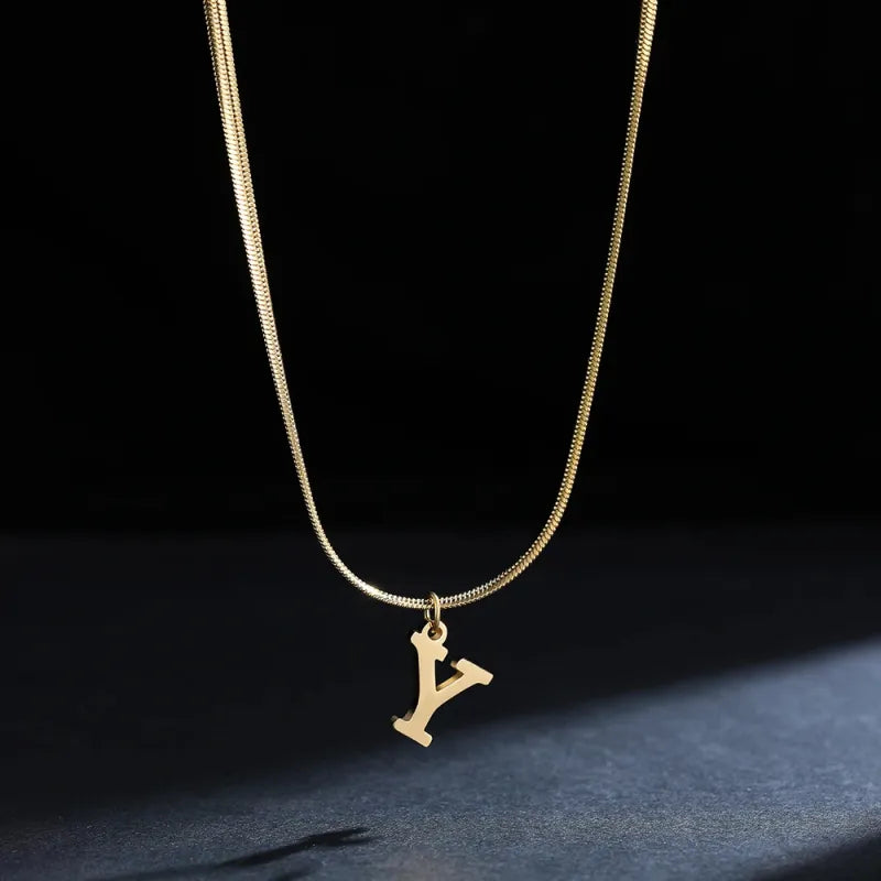 Elegant A-Z Stainless Steel Pendant Necklace