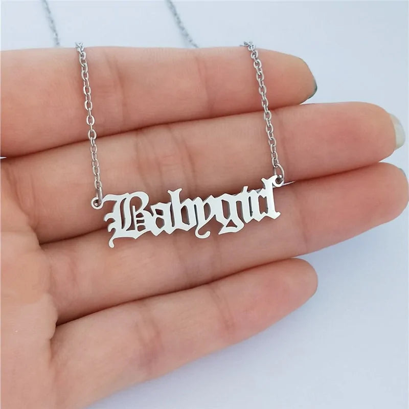 Babygirl Pendant Necklace | Baby Girl Necklace Secondary image