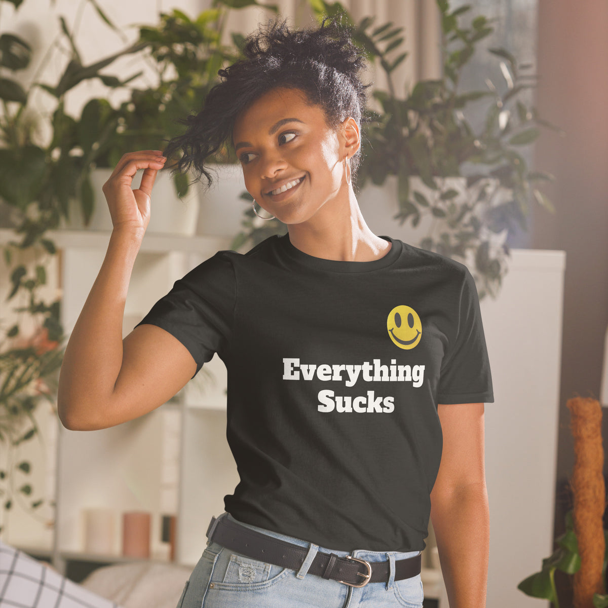 Everything Sucks Smiley Face Unisex T-Shirt
