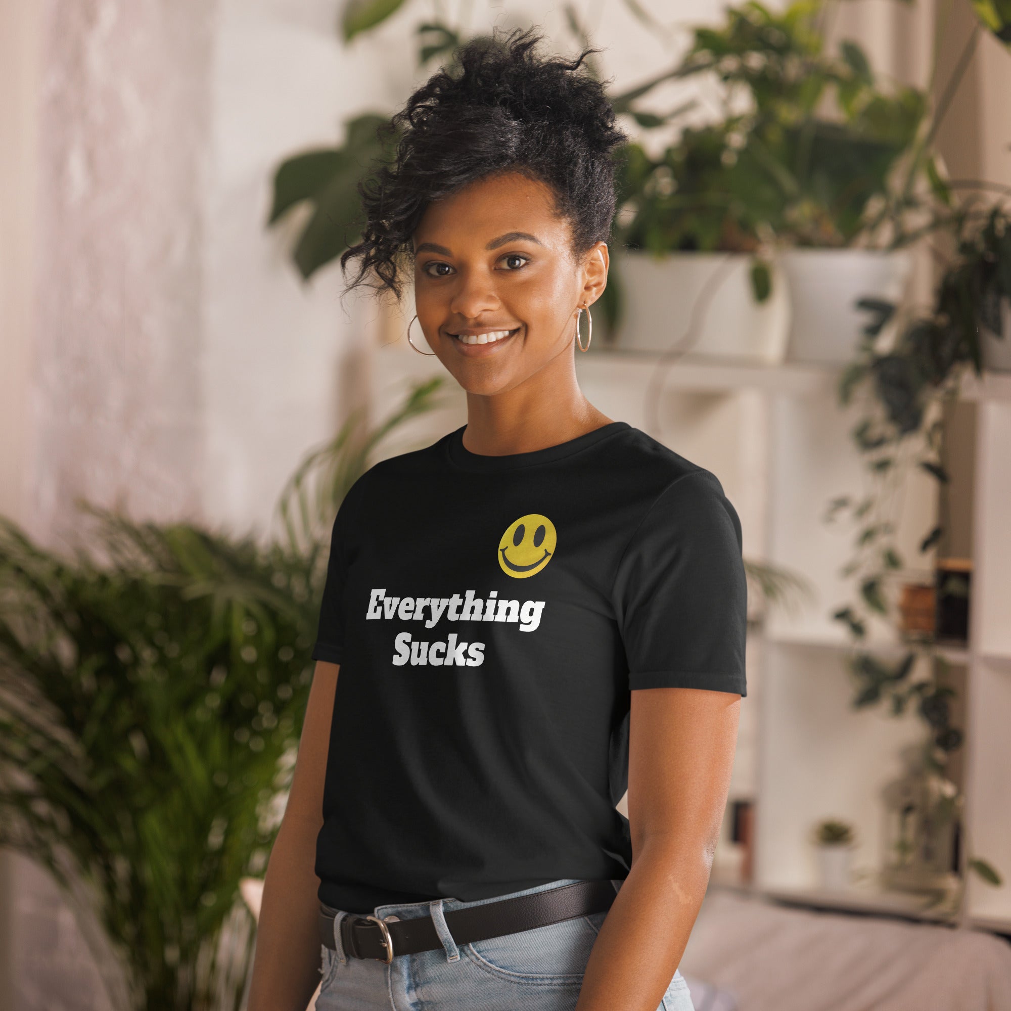 Everything Sucks Smiley Face Unisex T-Shirt
