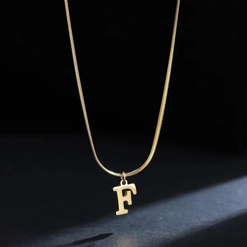 Elegant A-Z Stainless Steel Pendant Necklace