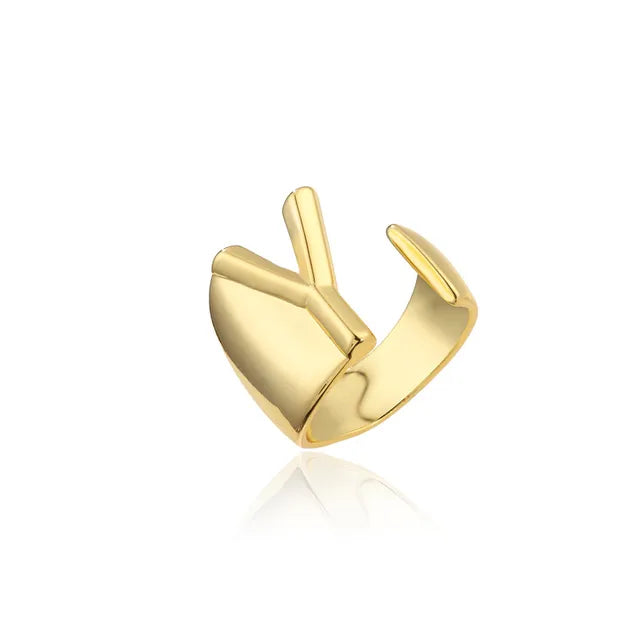 Adjustable Gold Alphabet Ring