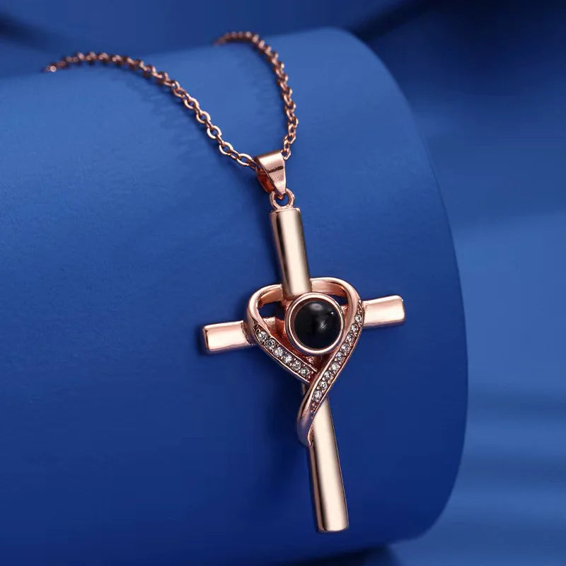 Heart Cross Necklace | Faith Jesus Necklace