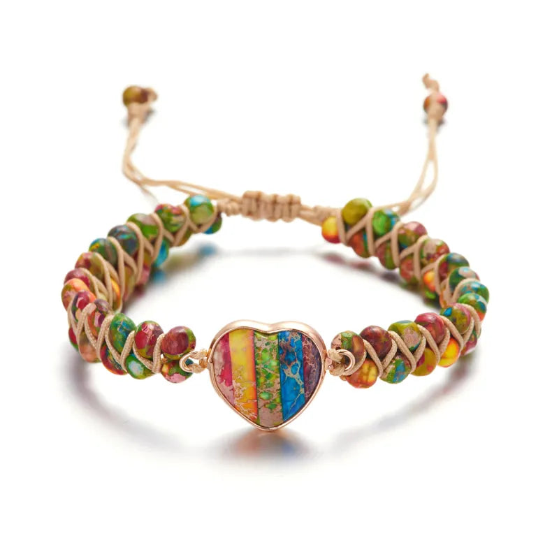 Handmade Heart Love Stone Bracelet | Heart Bracelet