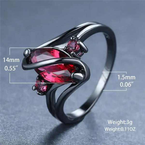 Women's Red Crystal Ring