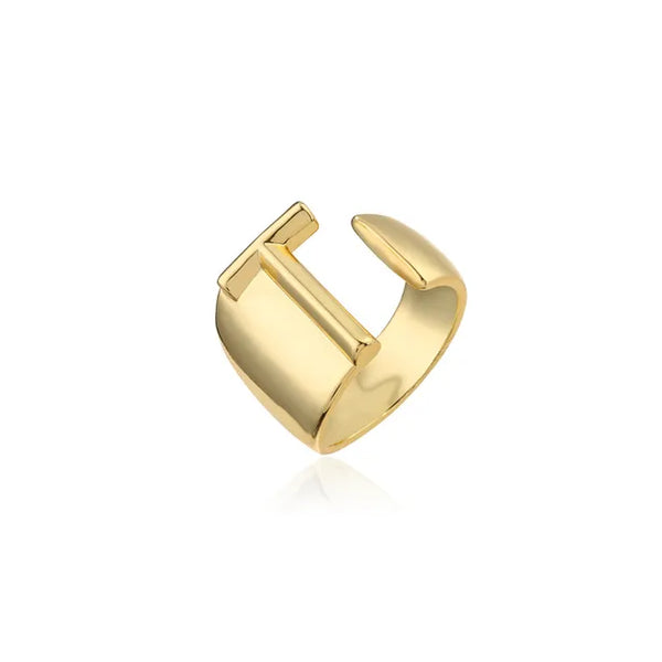 Adjustable Gold Alphabet Ring