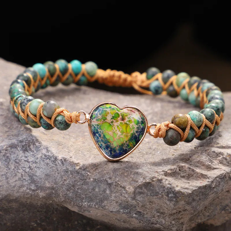 Handmade Heart Love Stone Bracelet | Heart Bracelet