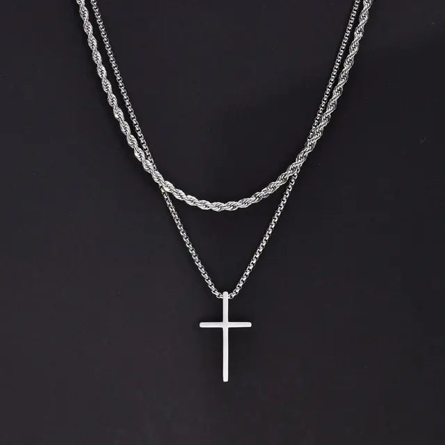 Sleek Men's Cross Necklace