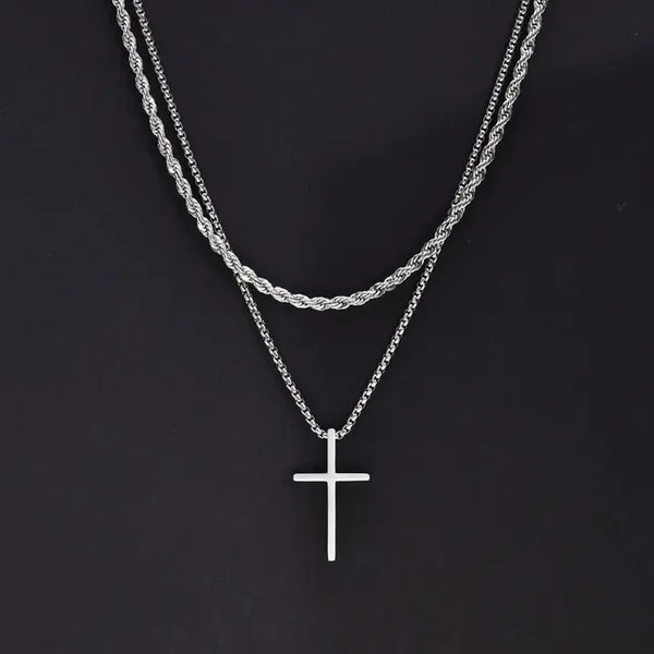 Sleek Men's Cross Necklace