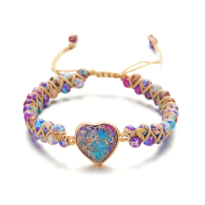 Handmade Heart Love Stone Bracelet | Heart Bracelet